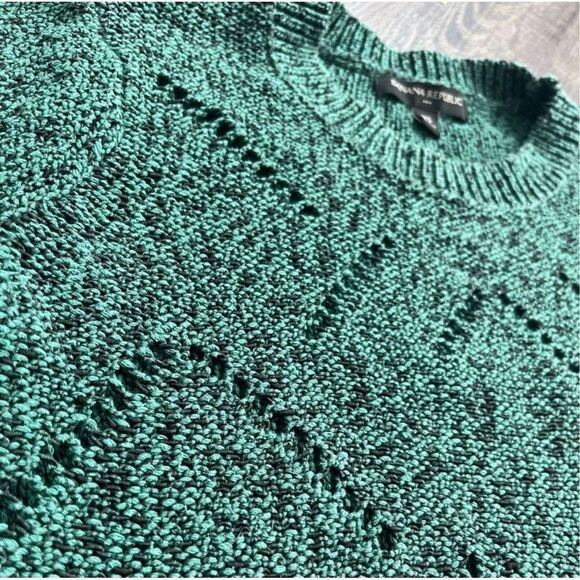 Banana Republic Open Knit Crew Neck Sweater Size XS Women’s Green - Picture 9 of 12